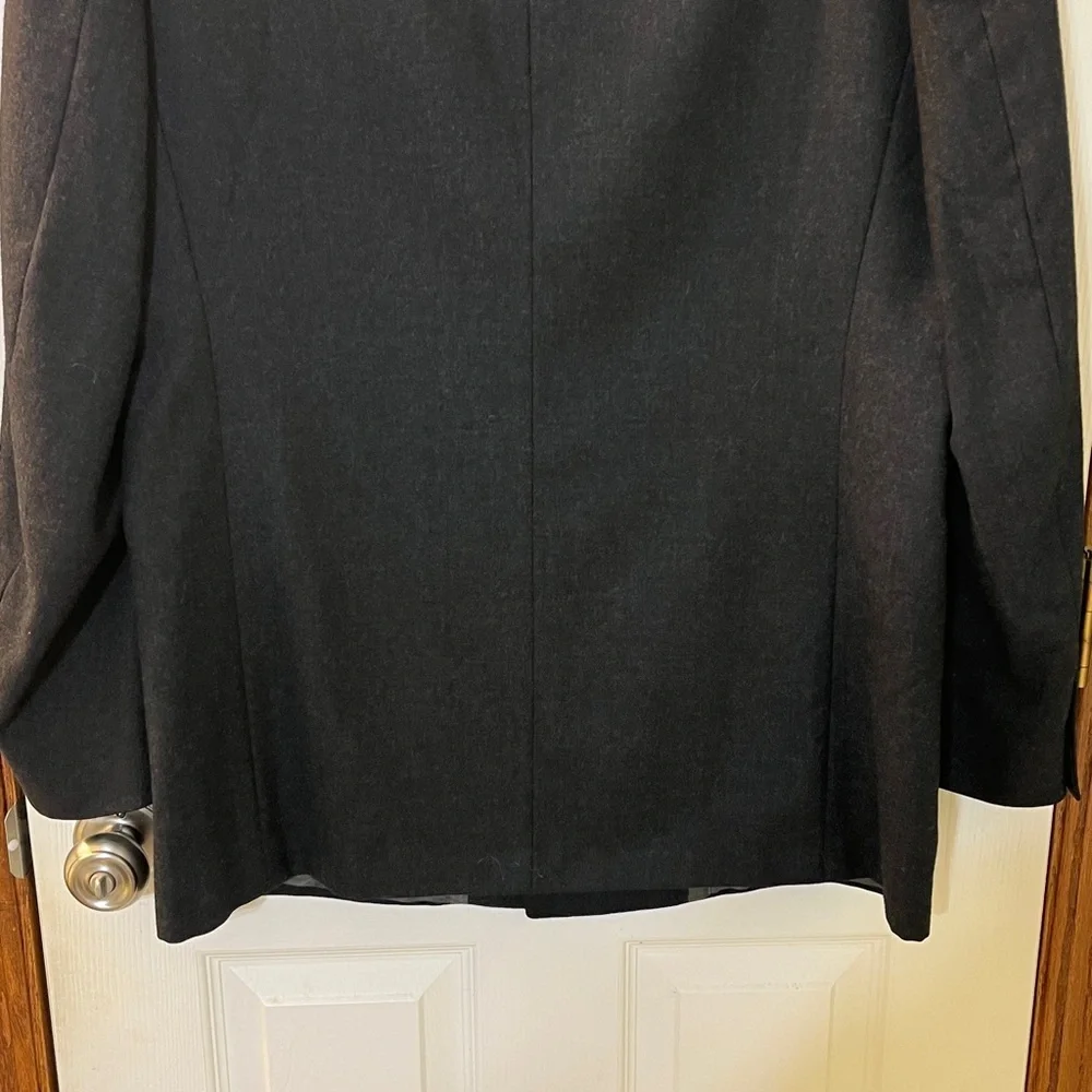 Vintage Christian Dior Monsieur Dark Gray Double Breasted Wool Blazer 42 Long
